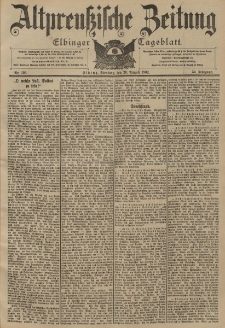 Altpreussische Zeitung, Nr. 198 Sonntag 24 August 1902, 54. Jahrgang