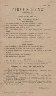 Pozycja nr 107 z kolekcji Henryka Nitschmanna : Circus Renz. : Programm