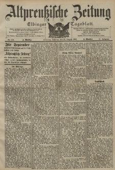 Altpreussische Zeitung, Nr. 204 Sonntag 31 August 1902, 54. Jahrgang