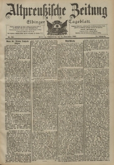Altpreussische Zeitung, Nr. 213 Donnerstag 11 September 1902, 54. Jahrgang