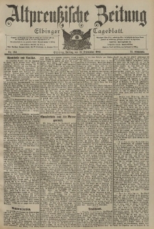 Altpreussische Zeitung, Nr. 214 Freitag 12 September 1902, 54. Jahrgang