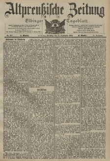 Altpreussische Zeitung, Nr. 216 Sonntag 14 September 1902, 54. Jahrgang