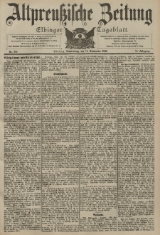 Altpreussische Zeitung, Nr. 219 Donnerstag 18 September 1902, 54. Jahrgang