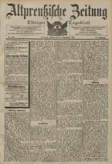 Altpreussische Zeitung, Nr. 220 Freitag 19 September 1902, 54. Jahrgang