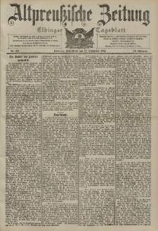 Altpreussische Zeitung, Nr. 221 Sonnabend 20 September 1902, 54. Jahrgang