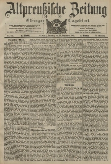 Altpreussische Zeitung, Nr. 222 Sonntag 21 September 1902, 54. Jahrgang