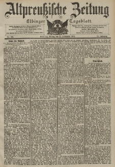 Altpreussische Zeitung, Nr. 226 Freitag 26 September 1902, 54. Jahrgang