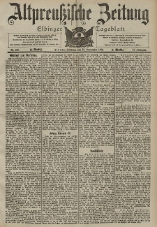 Altpreussische Zeitung, Nr. 228 Sonntag 28 September 1902, 54. Jahrgang