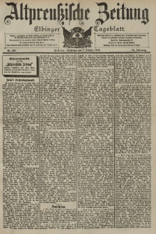 Altpreussische Zeitung, Nr. 235 Dienstag 7 Oktober 1902, 54. Jahrgang