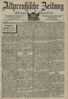 Altpreussische Zeitung, Nr. 237 Donnerstag 9 Oktober 1902, 54. Jahrgang