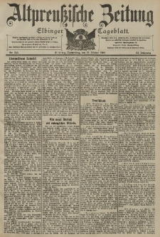 Altpreussische Zeitung, Nr. 243 Donnerstag 16 Oktober 1902, 54. Jahrgang