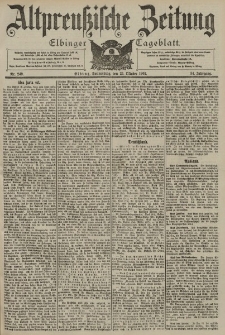 Altpreussische Zeitung, Nr. 249 Donnerstag 23 Oktober 1902, 54. Jahrgang