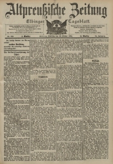 Altpreussische Zeitung, Nr. 252 Sonntag 26 Oktober 1902, 54. Jahrgang