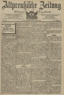 Altpreussische Zeitung, Nr. 254 Mittwoch 29 Oktober 1902, 54. Jahrgang