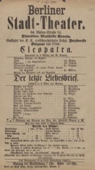 Bestandteil Nr. 181 der Nitschmann's Sammlungen: Cleopatra & Der letzte Liebesbrief.