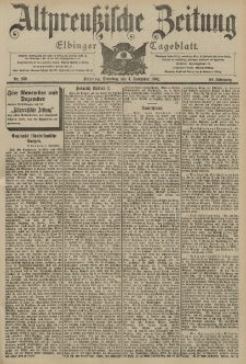 Altpreussische Zeitung, Nr. 259 Dienstag 4 November 1902, 54. Jahrgang