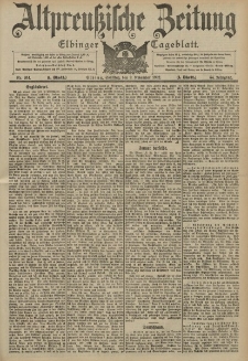 Altpreussische Zeitung, Nr. 264 Sonntag 9 November 1902, 54. Jahrgang