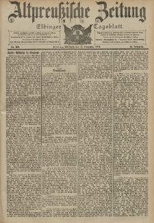 Altpreussische Zeitung, Nr. 266 Mittwoch 12 November 1902, 54. Jahrgang