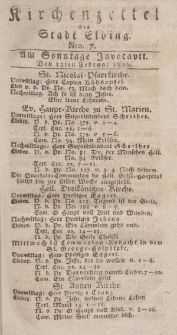 Kirchenzettel der Stadt Elbing, Nr. 7, 12 Februar 1826