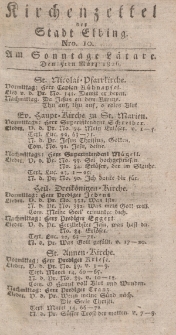 Kirchenzettel der Stadt Elbing, Nr. 10, 5 März 1826