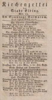 Kirchenzettel der Stadt Elbing, Nr. 12, 19 März 1826
