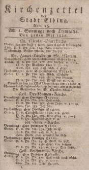 Kirchenzettel der Stadt Elbing, Nr. 25, 28 Mai 1826