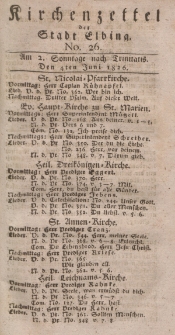 Kirchenzettel der Stadt Elbing, Nr. 26, 4 Juni 1826