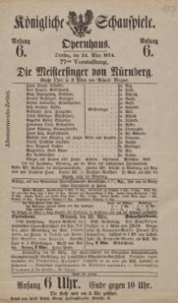 Bestandteiil Nr. 187 der Nitschmanns Sammlungen: Die Meistersinger von Nürnberg