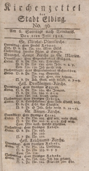 Kirchenzettel der Stadt Elbing, Nr. 30, 2 Juli 1826