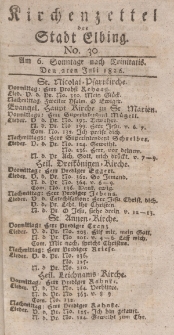 Kirchenzettel der Stadt Elbing, Nr. 30, 2 Juli 1826