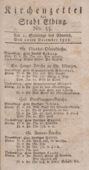 Kirchenzettel der Stadt Elbing, Nr. 53, 10 Dezember 1826