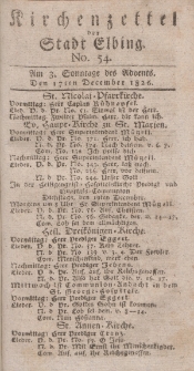 Kirchenzettel der Stadt Elbing, Nr. 54, 17 Dezember 1826