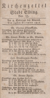 Kirchenzettel der Stadt Elbing, Nr. 55, 24 Dezember 1826