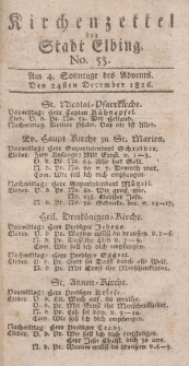Kirchenzettel der Stadt Elbing, Nr. 55, 24 Dezember 1826
