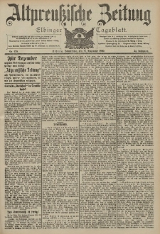 Altpreussische Zeitung, Nr. 278 Donnerstag 27 November 1902, 54. Jahrgang