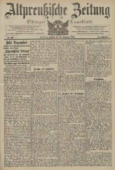 Altpreussische Zeitung, Nr. 279 Freitag 28 November 1902, 54. Jahrgang