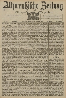Altpreussische Zeitung, Nr. 281 Sonntag 30 November 1902, 54. Jahrgang