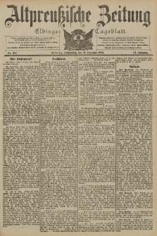Altpreussische Zeitung, Nr. 290 Donnerstag 11 Dezember 1902, 54. Jahrgang