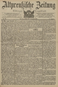 Altpreussische Zeitung, Nr. 291 Freitag 12 Dezember 1902, 54. Jahrgang