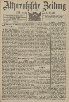 Altpreussische Zeitung, Nr. 293 Sonntag 14 Dezember 1902, 54. Jahrgang