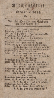 Kirchenzettel der Stadt Elbing, Nr. 3, 11 Januar 1807