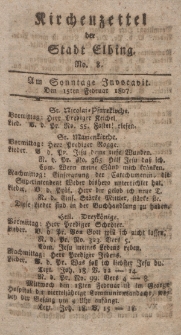 Kirchenzettel der Stadt Elbing, Nr. 8, 15 Februar 1807