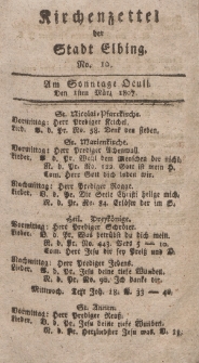 Kirchenzettel der Stadt Elbing, Nr. 10, 1 März 1807