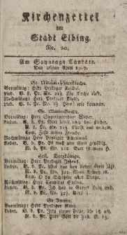 Kirchenzettel der Stadt Elbing, Nr. 20, 26 April 1807