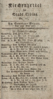 Kirchenzettel der Stadt Elbing, Nr. 21, 3 Mai 1807