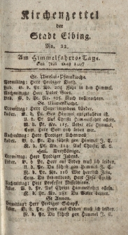 Kirchenzettel der Stadt Elbing, Nr. 22, 7 Mai 1807