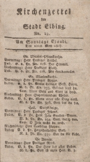 Kirchenzettel der Stadt Elbing, Nr. 23, 10 Mai 1807