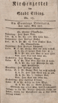 Kirchenzettel der Stadt Elbing, Nr. 25, 24 Mai 1807