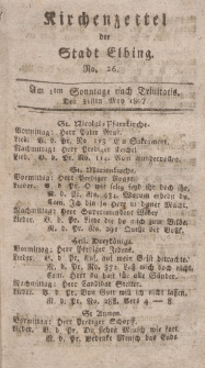 Kirchenzettel der Stadt Elbing, Nr. 26, 31 Mai 1807