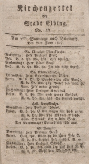 Kirchenzettel der Stadt Elbing, Nr. 27, 7 Juni 1807